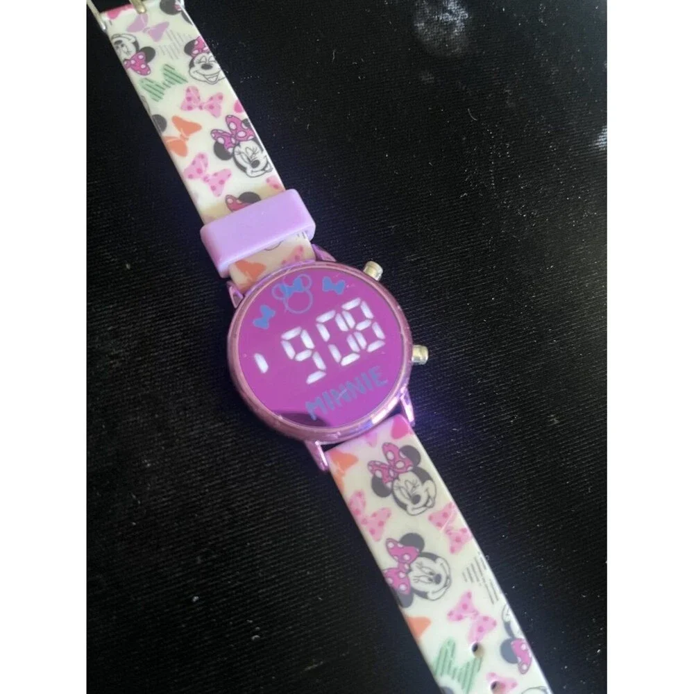 Disney Minnie Mouse LED Digital Watch Pink Band Kids Youth